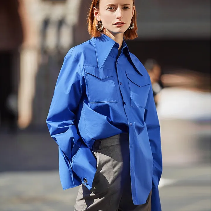 AEL%20Royal%20Blue%20shirt%20women%20Lapel%20Blouse%20Feminina%20fashion%20Safari%20style%20Spring%20Summer%20top%20Clothing%20loose%20Plus%20Size%20new%20-%20Image%202