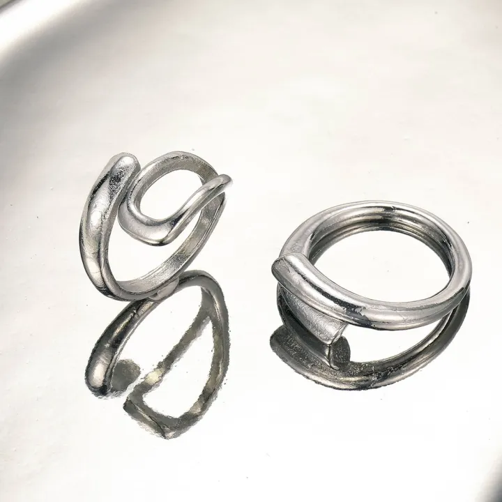 2Pcs%20Personality%20Irregular%20Silver%20Metal%20Open%20Rings%20Adjustadble%20Jewelry%20New%202025%20-%20Image%204