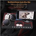 Car Dashboard Multifunctional Non Slip Anti Skid PVC Pad Mat with Mount Phone Holder Stand Parking Numbers for Coins Keys. 