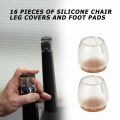 16pcs Chair Caps Table Foot Pads Non-Slip Silicone Furniture Covers Floor Protectors Glides Cap Furniture Legs Leveling Feet Mat.