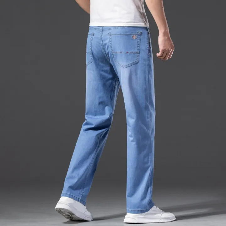 Men's%20Straight%20Cut%20Jeans%20Summer%20Loose%20Pants%20Light%20Blue%20Straight%20Leg%20Pants%20Fit%20Male%20Vintage%20Large%20Size%2044%20Business%20Denim%20Trousers%20-%20Image%205