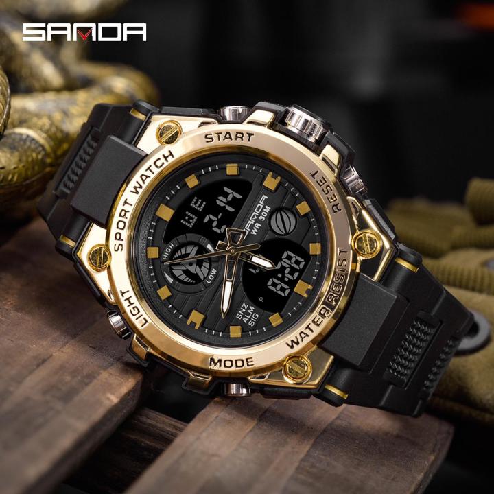 SANDA Brand Men Watch Sports Digital Watch LED Men s Multi Function Watch Luxury Chronograph Fashion Outdoor Swimming Waterproof Watch 739 Daraz .bd