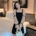 YAENHEY French Elegant Party Night Woman Mini Dress Patchwork Mesh Puff Sleeve Bow Sweet Girls Black Short Dresses Women Clothes Vestido. 