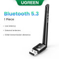 UGREEN Long Range Bluetooth 5.3/5.4 Adapter USB Bluetooth Dongle for PC Laptop 328ft/100M Plug and Play for Bluetooth Headsets Keyboards Mice PS5 Controller.