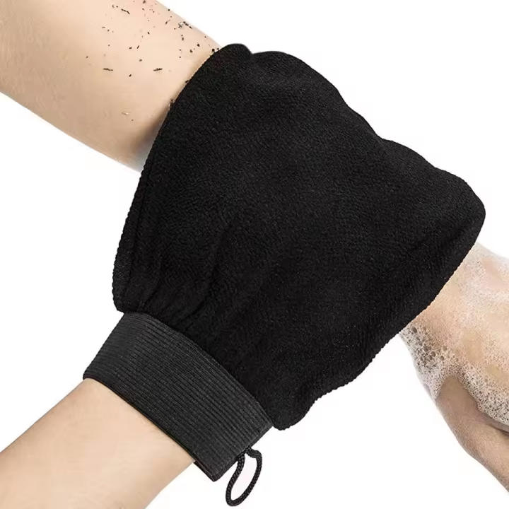 1pcs Both-side Deep Exfoliating Bath Shower Glove - 100% Viscose Fiber Scrubbing Gloves for Dead Skin Removal and Body Spa Kits