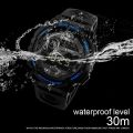 HONHX Student Sports Watch Men LED Digital Display Date Step Counter Outdoor Sports Waterproof Electronic Leisure Watches.