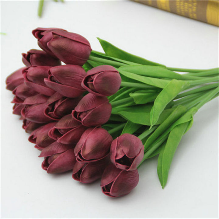 1%20Pcs%20Cute%20Red%20Pink%20Purple%20Tulips%20Artificial%20Flower%20PU%20Tulip%20Real%20Touch%20Wedding%20Decoration%20Home%20Party%20Bride%20Flower%20Bouquets%20-%20Image%206