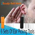6 Pieces Stainless Steel Ear Pick Set Portable Ear Cleaner Set-6 Colors. 