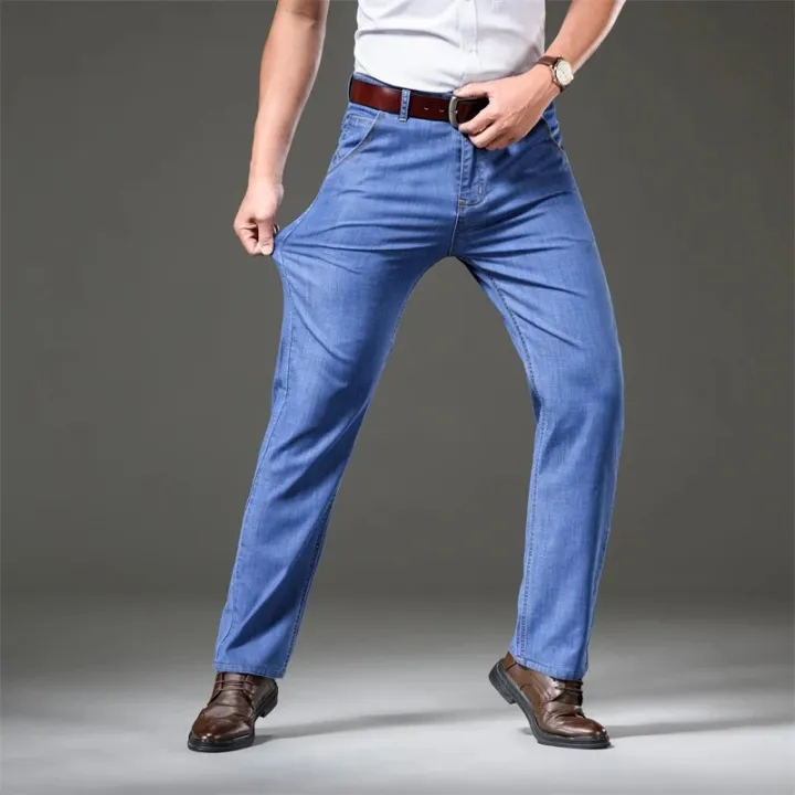 Summer%20Spring%20Men's%20Classic%20Relaxed%20Fit%20Flex%20Jean%202023%20New%20Men%20High%20Waist%20Business%20Casual%20Classic%20Black%20Blue%20Denim%20Trousers%20-%20Image%205