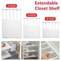 White Closet Organizer Space-Saving Extendable Adjustable Cupboard Shelf Storage Organizer Closet Cupboard Storage Rack for. 