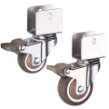 Rotary Caster Wheels 4pcs Locking Carrier Wheel Swivel 360°degree Furniture Children's Bed Moving Noiseless Castor With Brake.