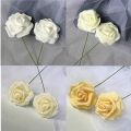 10/20/30Pcs 8cm Heads Artificial PE Foam Rose Flowers With Stem For DIY Bouquet Bridal Wedding Party Decoration Scrapbooking.