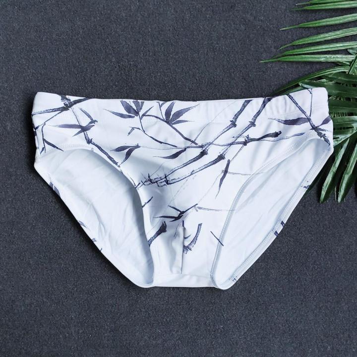 Print Men's Swimming Briefs Triangle Swimsuit Men Swimwear Trunks