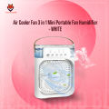 Air Cooler Fan 3 in 1 Mini Portable Fan Humidifier with 7 Colors LED Light Air Cooler 600ml Water Tank Air Cooling FanThis is NOT a rechargeable fan. 