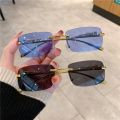 Retro Sunglasses Lady Vintage Metal Cheetah Luxury  Designer Rimless Sun Glasses Frameless Shade Mirror UV400. 