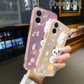 Chenyyka For Samsung galaxy A04 M04 F04 A04E A03 Core A03S Case Cartoon Cute Animal Luxury Plating Side Edge Pattern Shockproof Phone Cases Soft Silicone Square Camera Lens Protection Cover. 