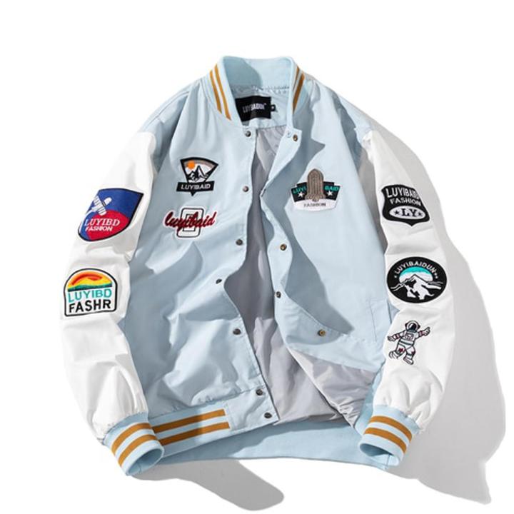 White American Jock Jacket Varsity Jacket Marshmello White Bomber
