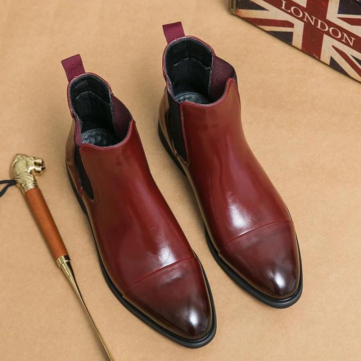 Luxury%20Brand%20Men's%20Chelsea%20Boots%20New%20Outdoor%20Red%20Sole%20Square%20Shoes%20Handmade%20Toe%20Business%20Ankle%20Boots%20for%20Men%20Dress%20Boots%202024%20BunnyGarden%20-%20Image%206