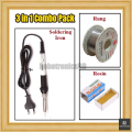 Soldering Iron Combo Pack | 5 in 1 Kit | 60W 908 Soldering Iron with Power Indicator, Desoldering Pump, Solder Wire, Rosin, Stand | DIY & Electronics Repair Kit.