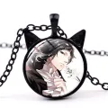【VisioN Shop】SONGDA Bungou Stray Dazai Osamu Nakahara Necklace Cool Anime Figures Glass Dome Cat Ears Necklace Collection. 