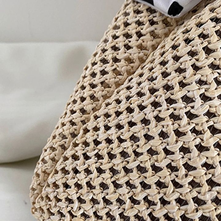 Large%20Summer%20Beach%20Shoulder%20Bag%20Straw%20Woven%20Square%20with%20Silk%20Ribbon%20Handle%20Purse%20-%20Image%205