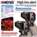 ANENG TH202/TH203 Infrared Thermometer -50~600℃ Industrial Grade Smart Temperature VA Reverse Color Screen Pyrometer Tester.
