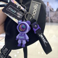 Wholesale genuine lightning bear doll schoolbag car pvc keychain cartoon cute woman exquisite keychain pendant.