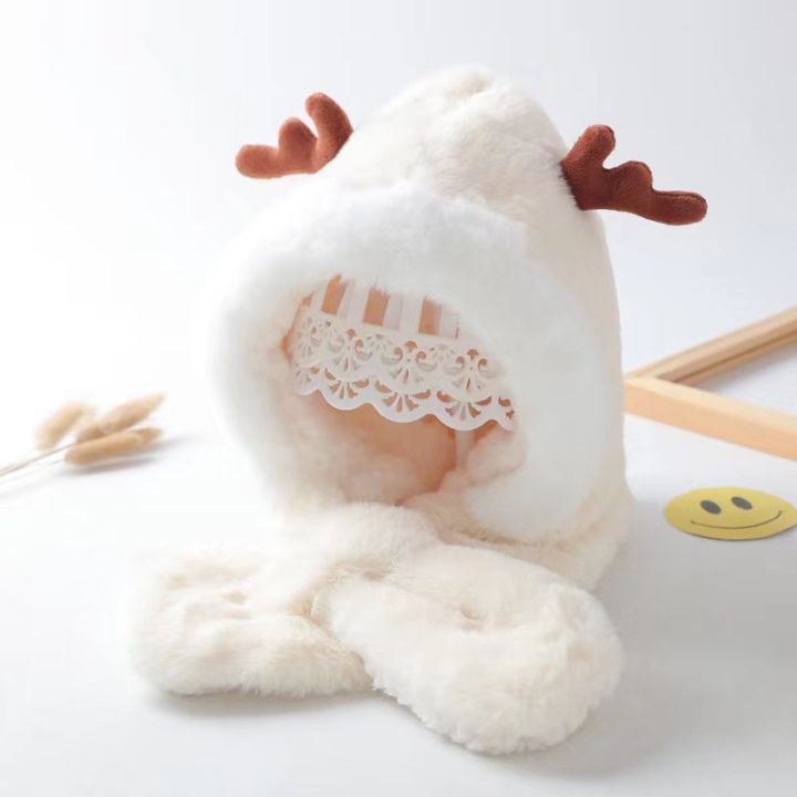 Cute%20Antler%20Baby%20Hat%20Winter%20Plush%20Warm%20Baby%20Scarf%20Hat%20Scarf%20Integrated%20Warm%20and%20Windproof%201-6%20Years%20-%20Image%208