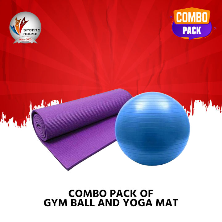 Combo Pack of Gym Ball and Yoga Mat