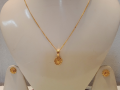 Gold plated jewellery - locket-chain-earrings for women- L261.