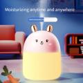 Cute Rabbit Air Humidifier Aroma Diffuser USB Mute Mist Maker For Home Car With Colorful Night Lights Mini Humidificat. 