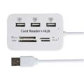 USB Hub 3.0 Combo USB Splitter High Speed Type C Hub SD/TF Card Reader-white. 