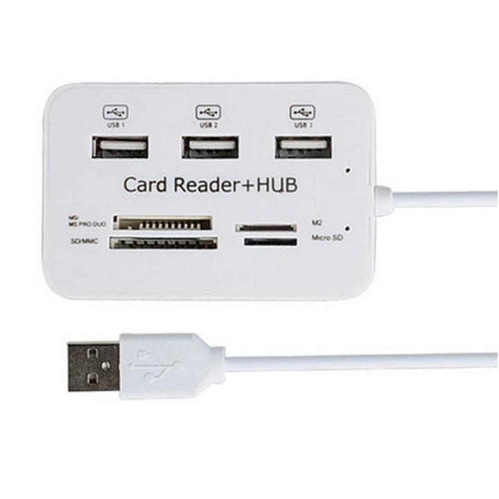 USB Hub 3.0 Combo USB Splitter High Speed Type C Hub SD/TF Card Reader-white