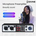 2 in 2 Out USB Audio Interface 32Bit/384KHZ Studio Parts Recording Sound Card Record Professional Sound Card 48V Phantom. 