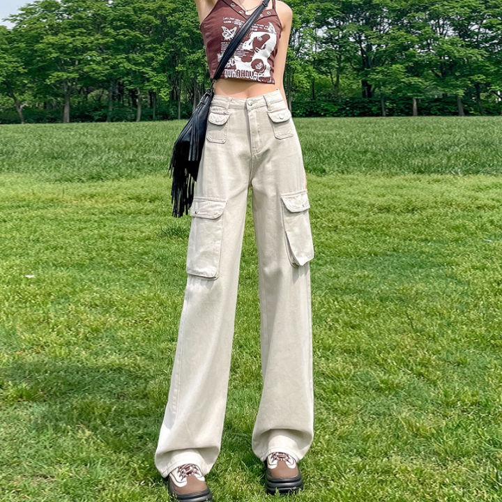 %E3%80%90Thank%20You%E3%80%91Small%20American%20High%20Street%20Overalls%20for%20Women2023Summer%20Multi-Pocket%20Loose%20Slimming%20Wide-Leg%20Pants%20-%20Image%204