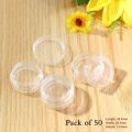 50Pcs/set Transparent Plastic Jewelry Bead Storage Box Small Bottom Round Container Jars Make Up Organizer Storage Boxes.