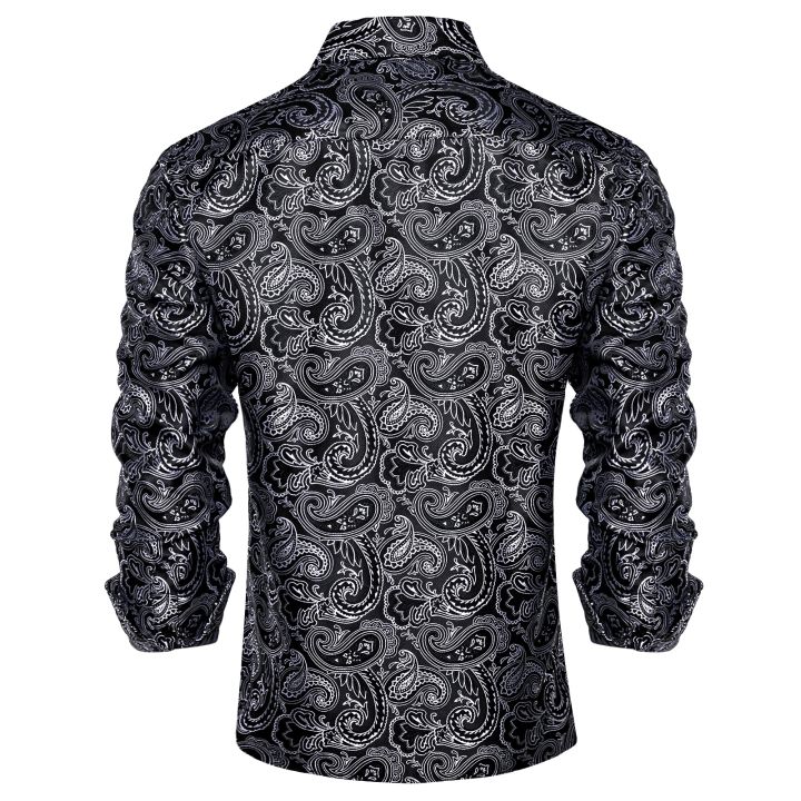 Luxury%20Silk%20Shirts%20for%20Men%20Black%20Silver%20Paisley%20Wedding%20Prom%20Party%20Button%20Down%20Collar%20Dress%20Shirt%20Blose%20Men%20Clothing%20-%20Image%205