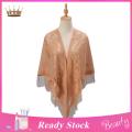 Summer Prom Scarf Flower Embroidery Washable Women Party Shawl.