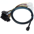 Sff-8643 To Sff-8482 Cable Internal Hd Mini Sas Sff8643 Host To 4x 29pin Sff8482 Target Adapter Cord With Ide 4pin Power 0.5m 1m. 