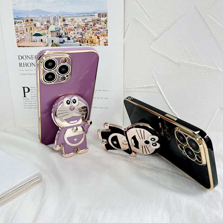TA%20for%20Infinix%20Smart%206%20HD%20Back%20Cover%20Cute%20Doraemon%20Folding%20Bracket%20Luxury%206D%20Plating%20Case%20Soft%20Silicone%20Square%20Phone%20Case%20for%20Girls%20-%20Image%207
