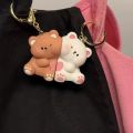 1/2Pcs Korean Cute Cartoon Bear Magnetic Keychain Creative Cute Kawaii Pendant Girl Best Friend Couple Gift. 