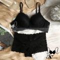Soft Black Net Comfortable Bra & Panty Set for Women & Girls.