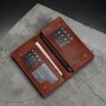 Zays Handcrafted Premium Eco-Friendly Leather Long Wallet, Top-Grain Vegetable-Tanned Slim Wallet 7.4 x 3.8 x 1 Inch, 7 Card Slots, ID Slot, Cash Compartment, Zipper Chamber, 2 Mobile Compartments. 