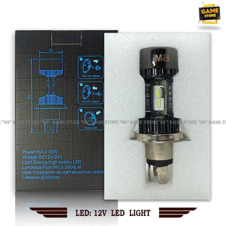 Motorcycle%2012v%20H4%20Hi%20Low%20beam%20Motoled%20M8%20Headlight%20LED%20Bulbs%20White%20Light%20-%20Image%203