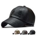 Men Vintage Adjustable Baseball Cap PU Leather snapback Hat Para Hombre Mens Trucker Caps Dad Hat winter warm hats Casquette. 