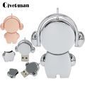 Cute Metal PenDrive Cartoon 128GB Music Man USB Flash Drive 8GB 16GB 32GB 64GB Pen Drive Musician Flash Memory Stick 256G U Disk.