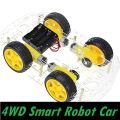 4WD Smart RO-BOT Car Chassis 2 Layer Smart Car Acrylic Chassis  Plate 26cm Kit Without Battery Holder For Arduinos Uno R3 Project. 