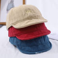 [ New ] Short-Brimmed Hat Men's Summer Retro Drawstring Baseball Cap American Soft Top Washed Distressed Tooling Short Brim Peaked Cap. 
