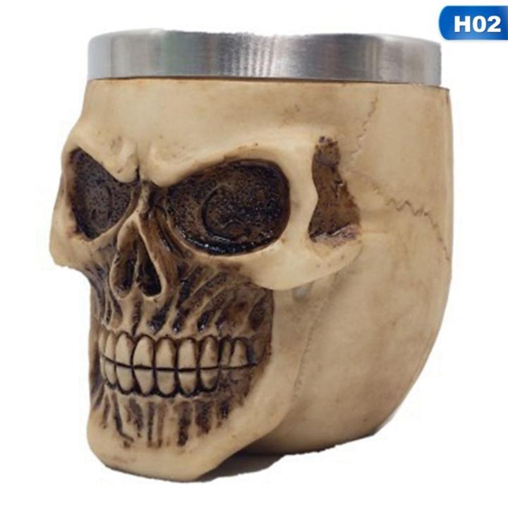 1Pcs 3D Knight Warrior Skull Mug Gothic Style Halloween Decoration Skeleton Cup Man Gift
