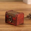 1PC Antique Mini Wood Treasure Chest Storage Box Jewelry Organizer Box Gift Box.